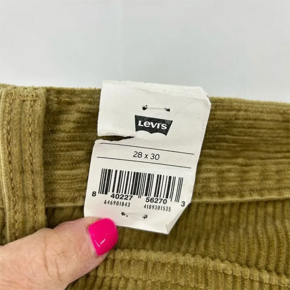 Levi's Men's Cargo Corduroy Pants Brown Size 28x30 Relaxed Fit NWT